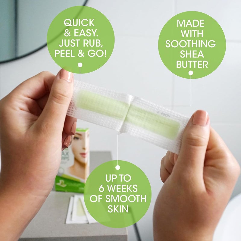 Nad's Facial Wax Strips - Hair Removal Waxing Kit for Women with 48 Strips, 8 Calming Oil Wipes, and Skin Protection Powder - Image 3